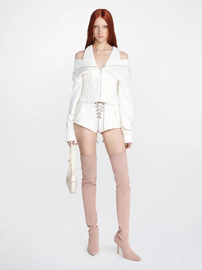 Dion Lee Tops LAYERED CORSET HOODIE Ivory 8211 Shop