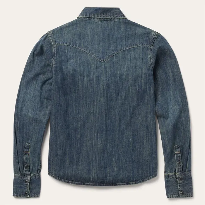 Dirty Denim Boyfriend Fit Shirt Blue Women Stetson Western Shirts