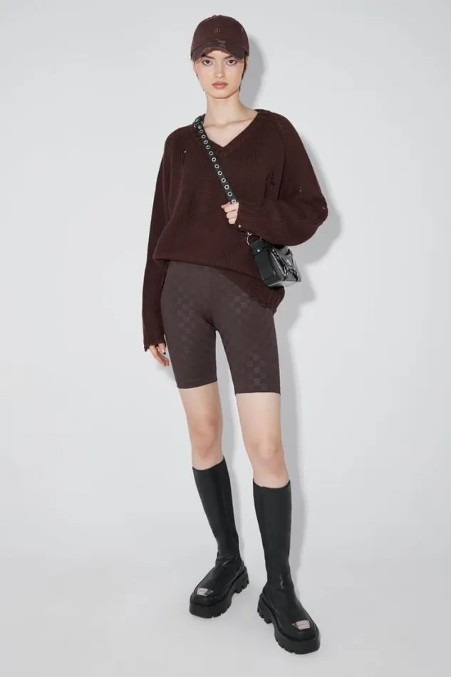 Distressed Knit Brown Women MISBHV Knitwear