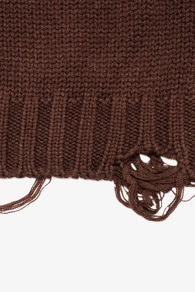 Distressed Knit Brown Women MISBHV Knitwear