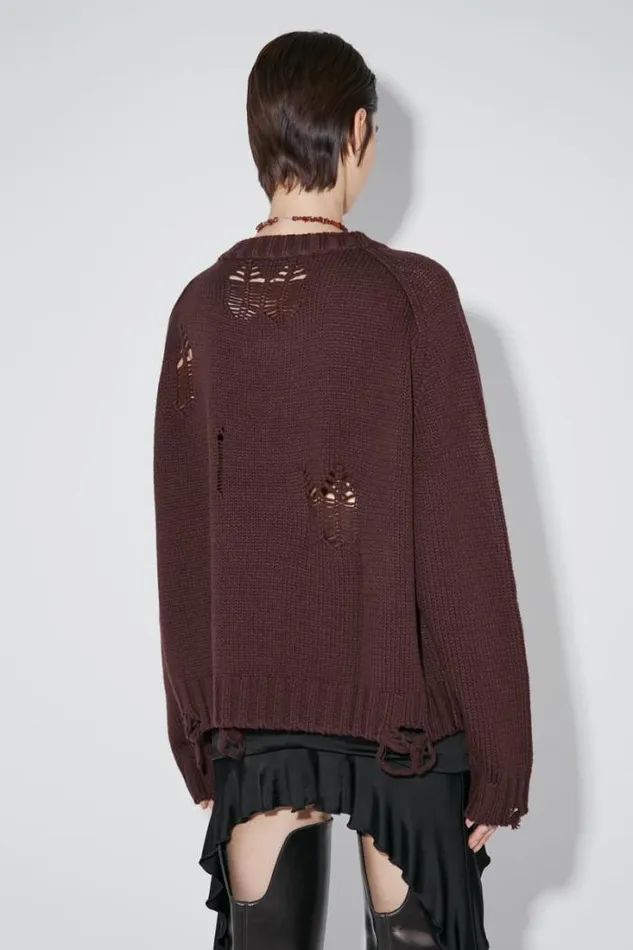 Distressed Knit Brown Women MISBHV Knitwear