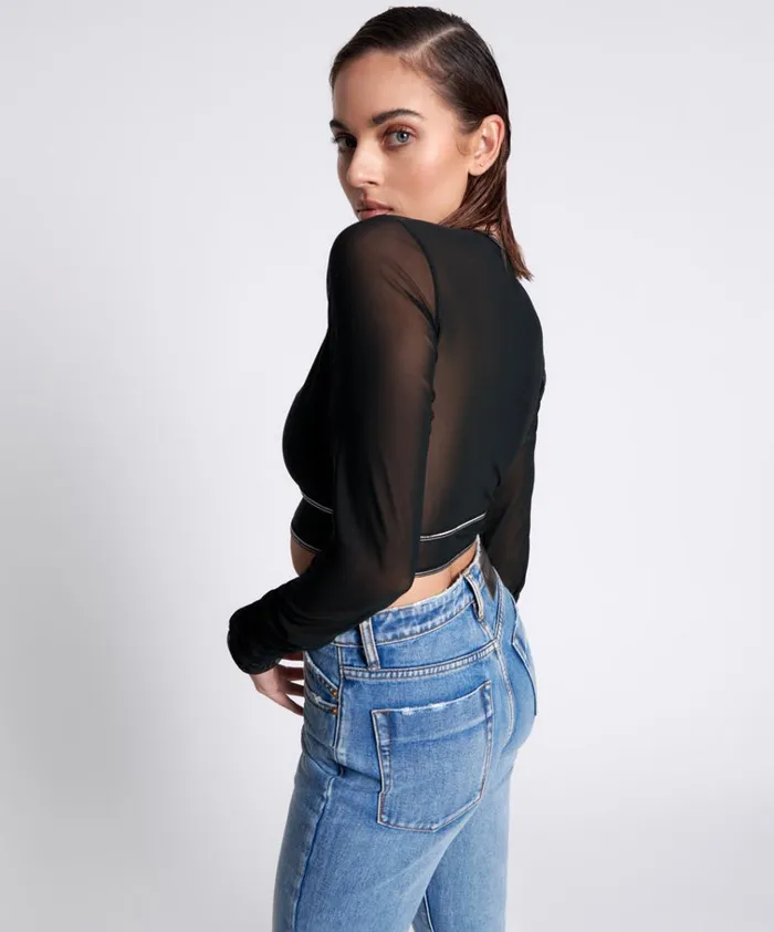 DOMINATOR MESH LONGSLEEVE TOP Women One Teaspoon Tops DOMINATOR MESH LONGSLEEVE TOP Women One Teaspoon Tops