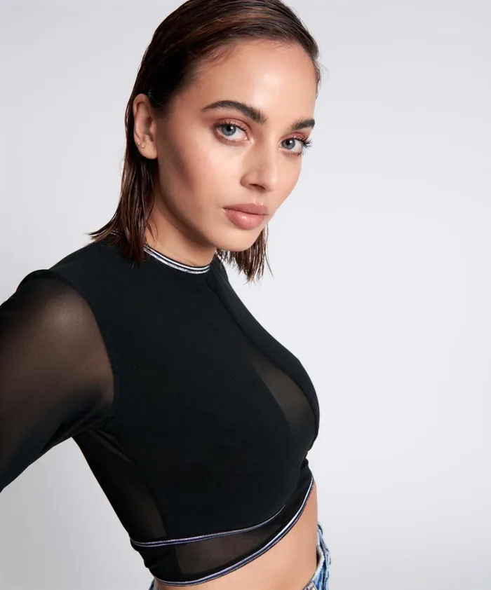 DOMINATOR MESH LONGSLEEVE TOP Women One Teaspoon Tops DOMINATOR MESH LONGSLEEVE TOP Women One Teaspoon Tops