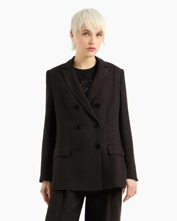 Double Breasted Jackets Black Women Armani Matching Sets Double Breasted Jackets Black Women Armani Matching Sets