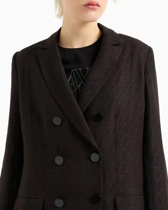Double Breasted Jackets Black Women Armani Matching Sets Double Breasted Jackets Black Women Armani Matching Sets