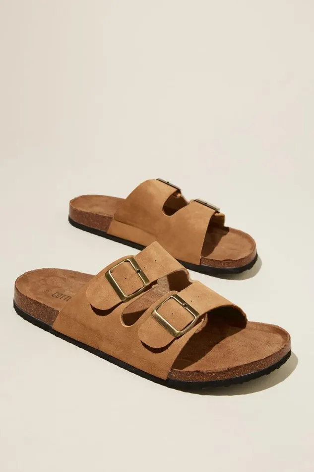 Double Buckle Sandal Brown Men Cotton On Shoes Double Buckle Sandal Brown Men Cotton On Shoes
