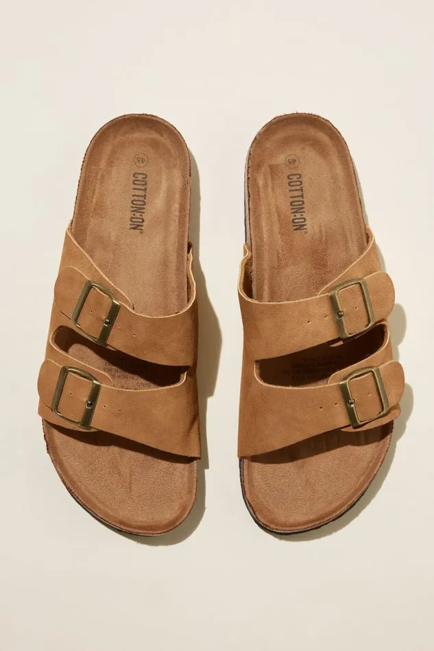 Double Buckle Sandal Brown Men Cotton On Shoes Double Buckle Sandal Brown Men Cotton On Shoes