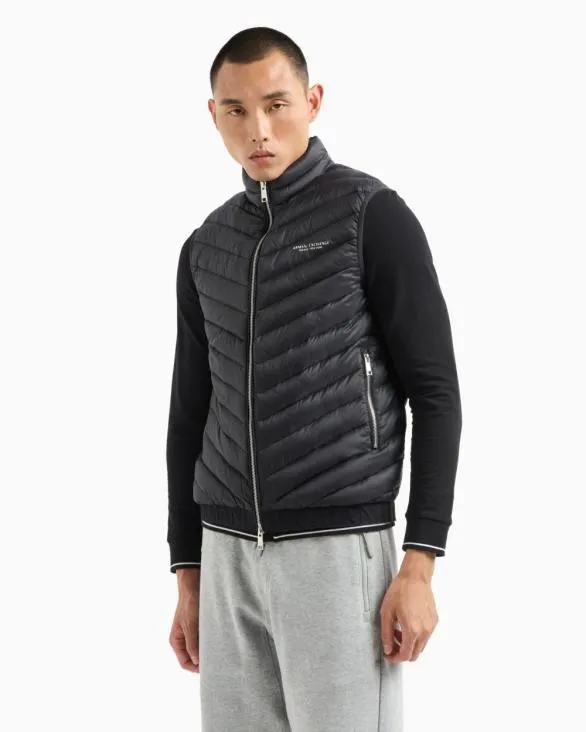 Doubleface Padded Sleeveless Down Jacket Black Men Armani Outerwear Doubleface Padded Sleeveless Down Jacket Black Men Armani Outerwear