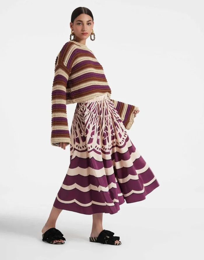 Drawstring Skirt Fans Place Purple Women La Double J Skirts