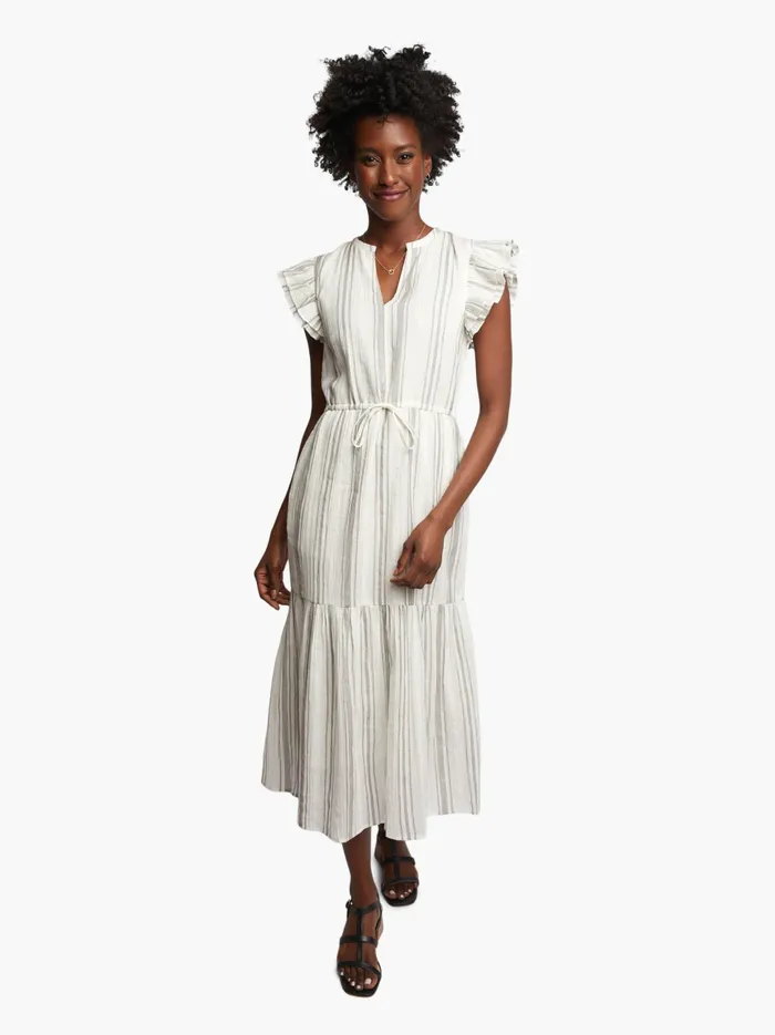 Dresses and Jumpsuits Able Women Caralyn Dress WhiteGray Stripe