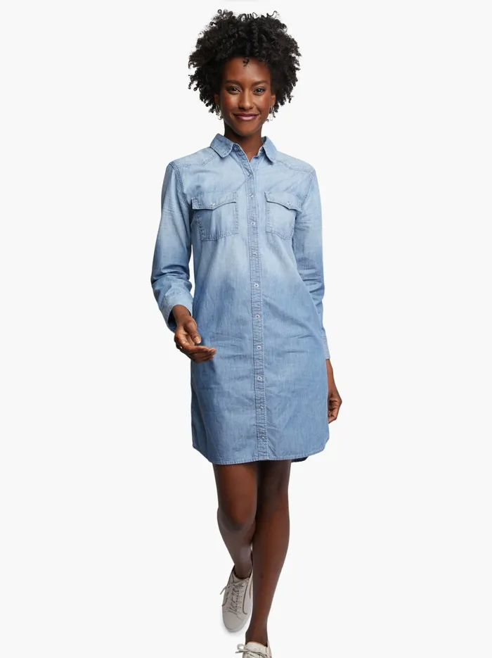 Dresses and Jumpsuits Syra Denim Dress Sky Blue Wash 8211 Able Women