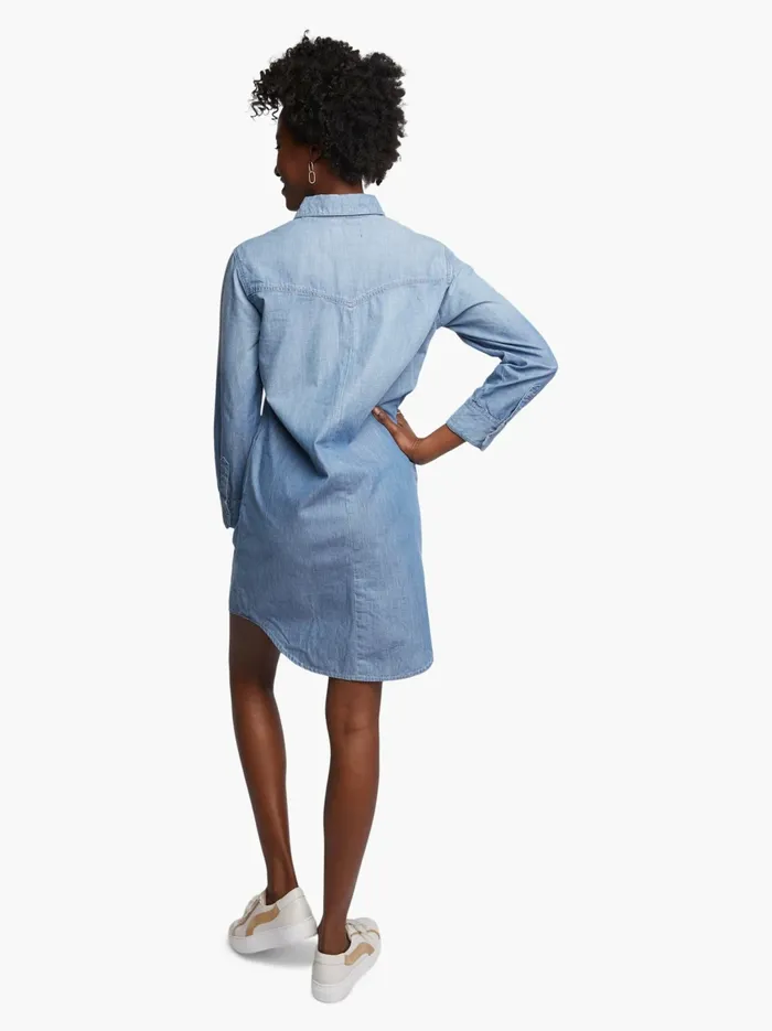 Dresses and Jumpsuits Syra Denim Dress Sky Blue Wash 8211 Able Women