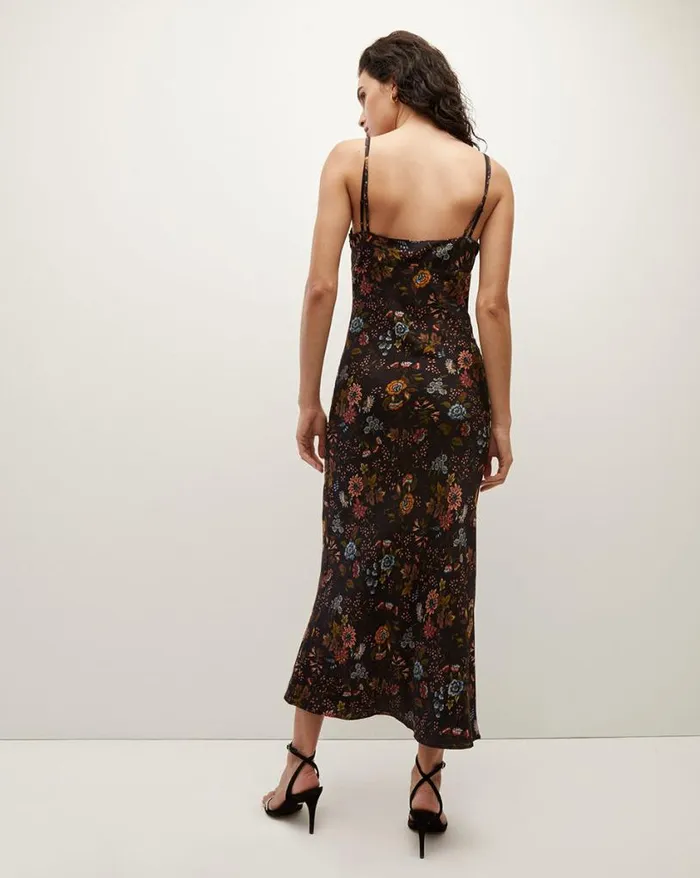 Dresses Shop Veronica Beard Bixie Floral StretchSilk Maxi Dress Black Multi
