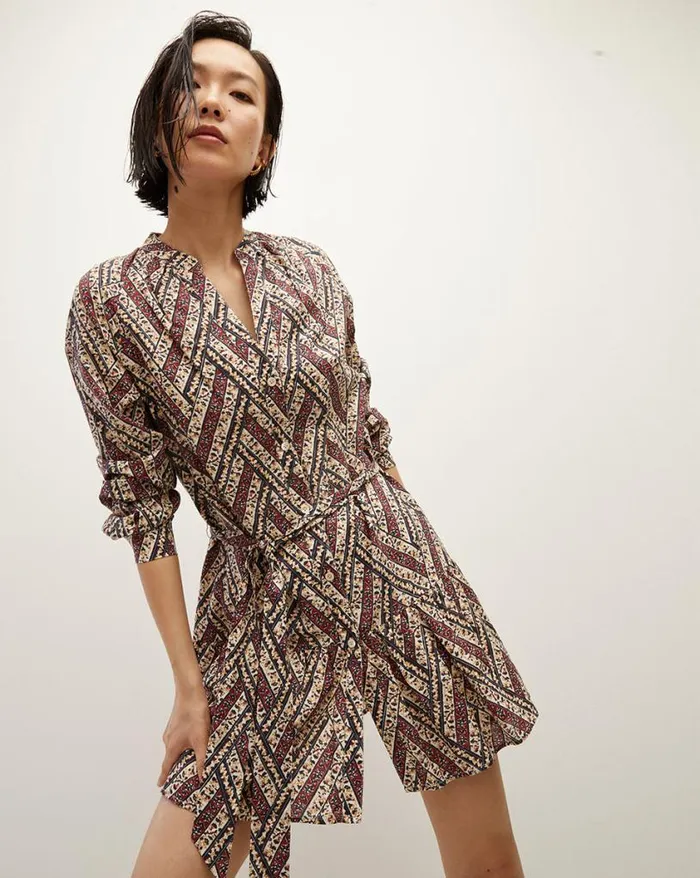 Dresses Shop Veronica Beard Georgia FloralPrinted Shirtdress Ecru Multi