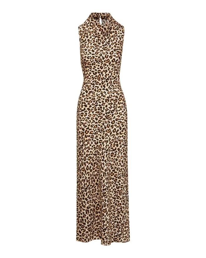 Dresses Shop Veronica Beard Kura LeopardPrint Column Dress Leopard