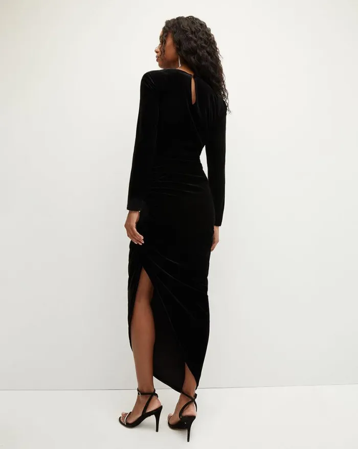 Dresses Shop Veronica Beard Tristana StretchVelvet Dress Black