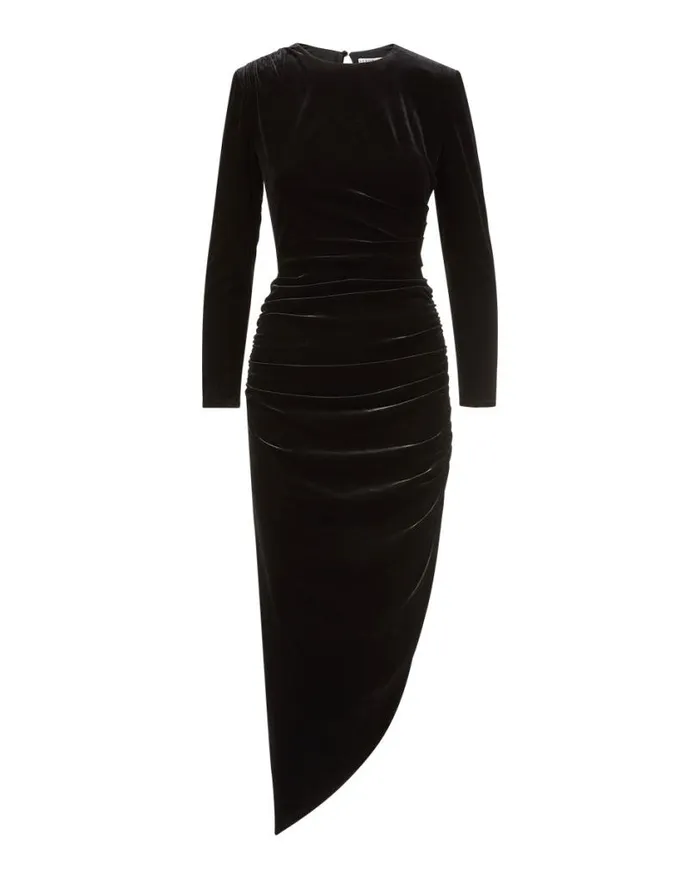 Dresses Shop Veronica Beard Tristana StretchVelvet Dress Black