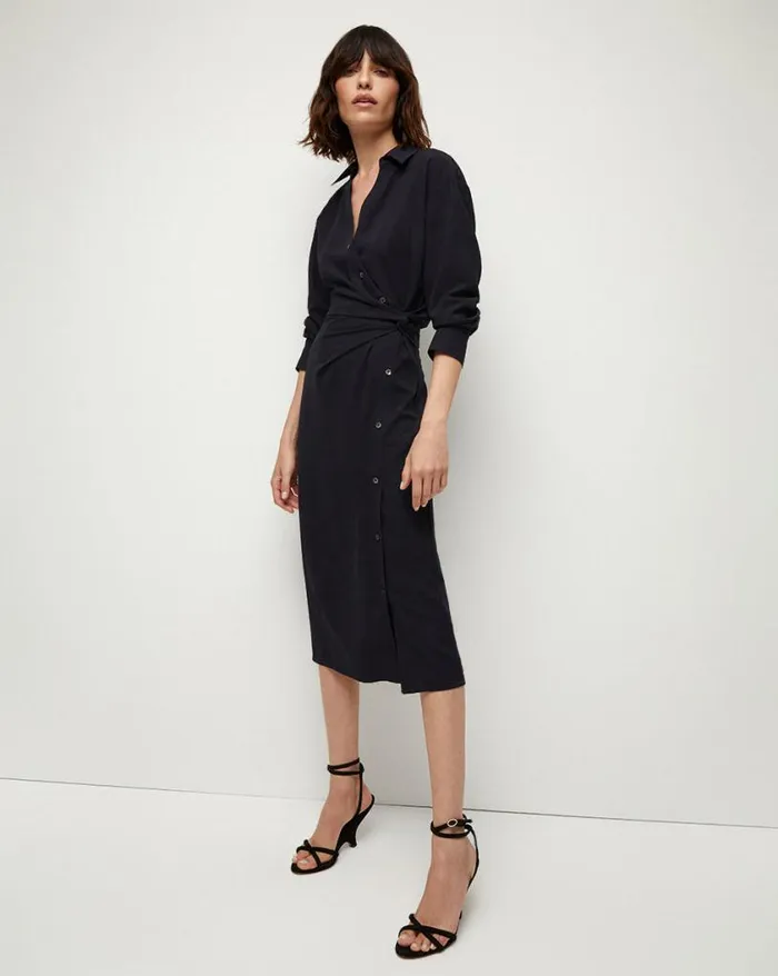 Dresses Shop Veronica Beard Wright Wrap Dress Navy