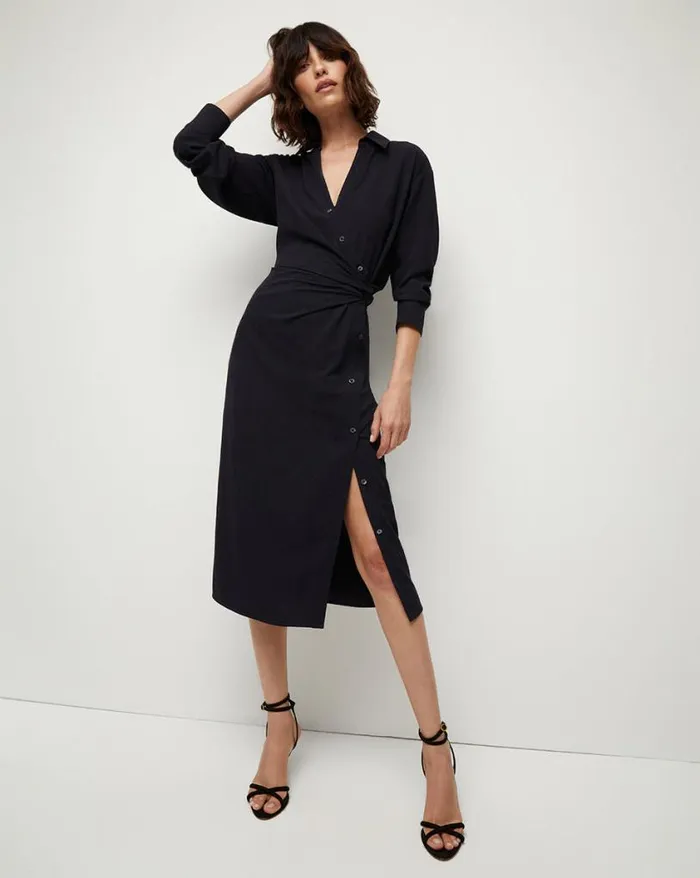 Dresses Shop Veronica Beard Wright Wrap Dress Navy