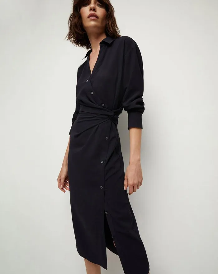 Dresses Shop Veronica Beard Wright Wrap Dress Navy
