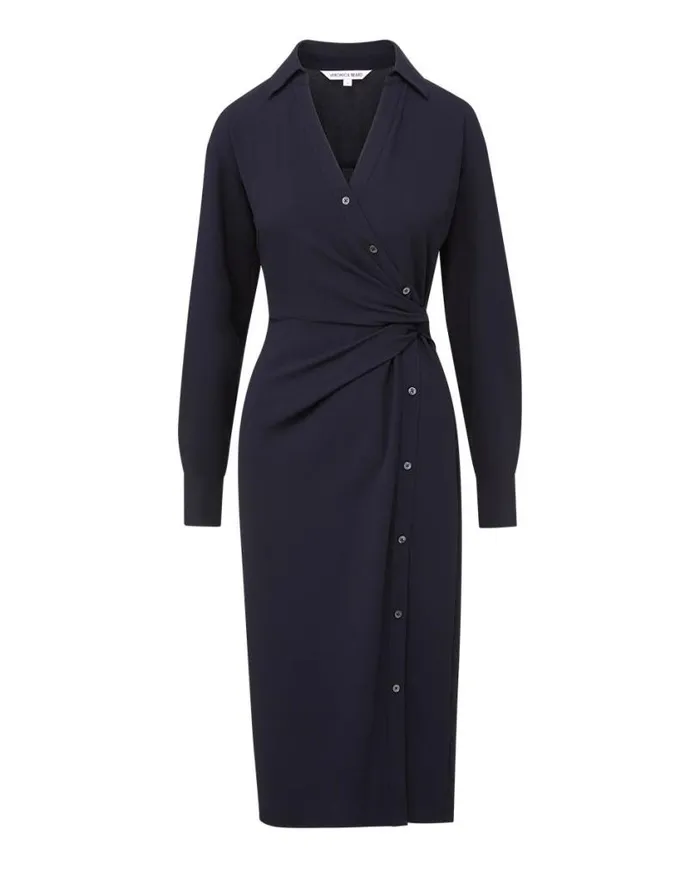 Dresses Shop Veronica Beard Wright Wrap Dress Navy