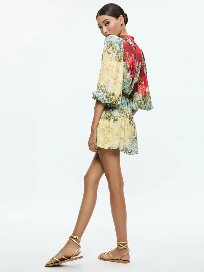 Dresses Women Alice Olivia ANTONETTE LONG SLEEVE BUTTON FRONT MINI DRESS Oakley