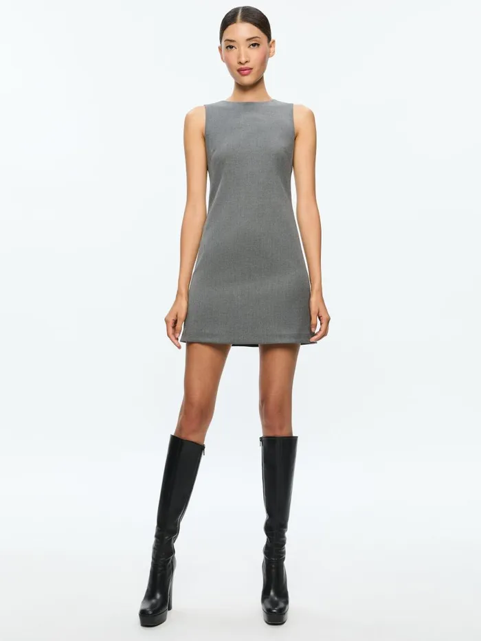 Dresses Women Alice Olivia COLEY COLORBLOCK SLIM SHIFT DRESS Shadow Greycharcoal Melange