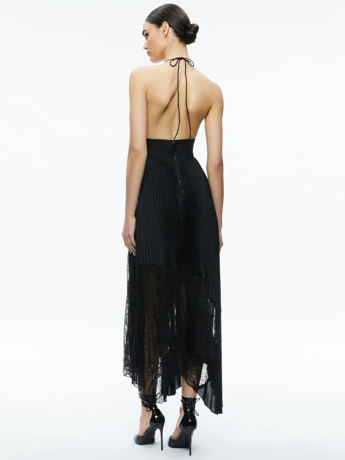 Dresses Women Alice Olivia HANNAH HALTER MAXI DRESS Black
