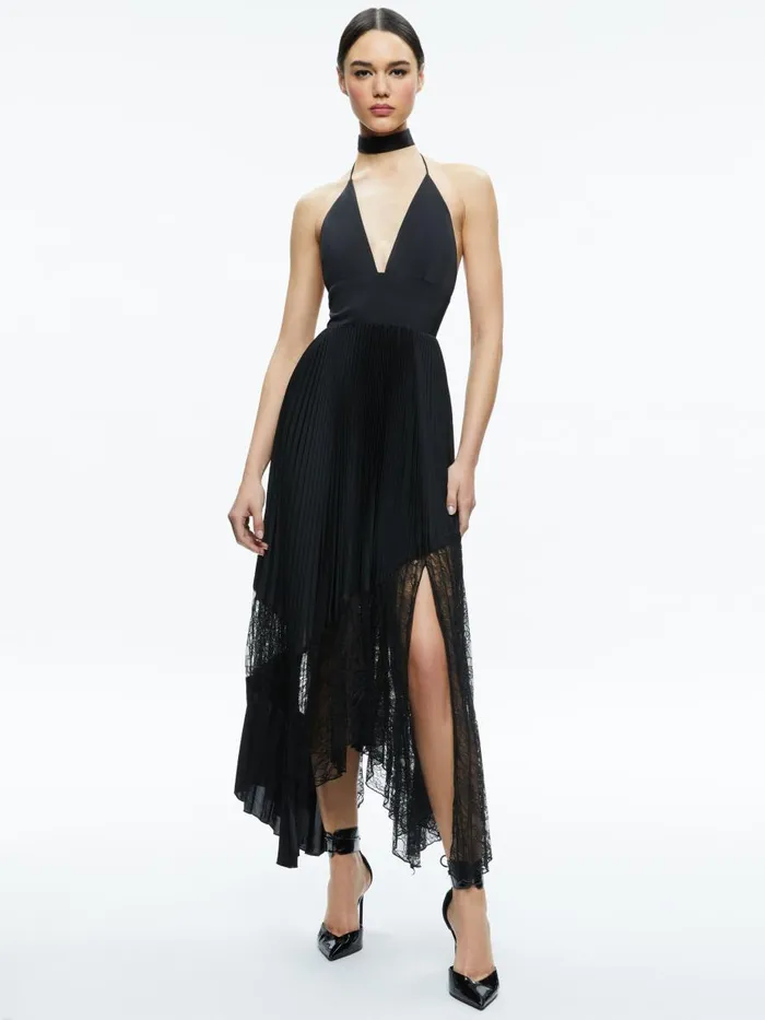 Dresses Women Alice Olivia HANNAH HALTER MAXI DRESS Black