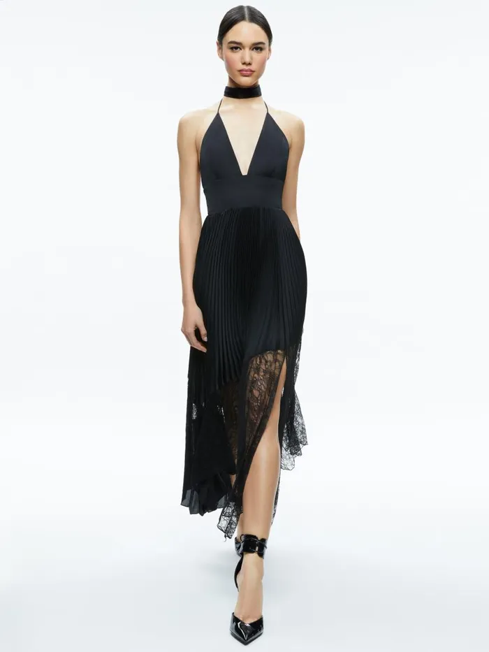 Dresses Women Alice Olivia HANNAH HALTER MAXI DRESS Black