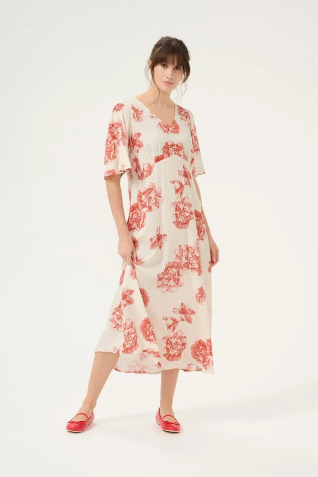 Dresses Women CULTURE CUalexa Dress Offwhitered Flower