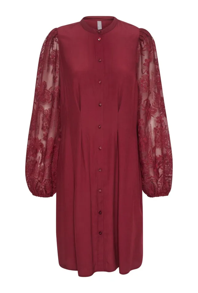Dresses Women CULTURE CUasmine Dress With Lace Sleeves Winetasting