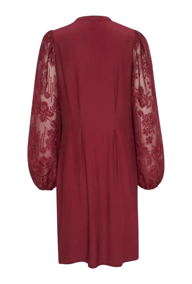 Dresses Women CULTURE CUasmine Dress With Lace Sleeves Winetasting