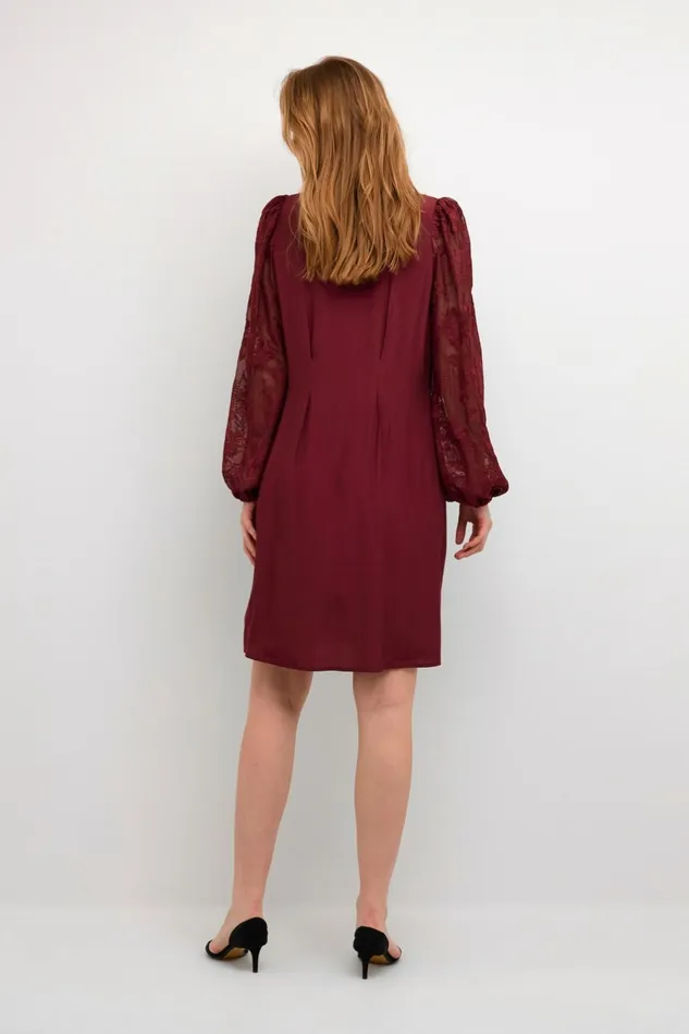 Dresses Women CULTURE CUasmine Dress With Lace Sleeves Winetasting