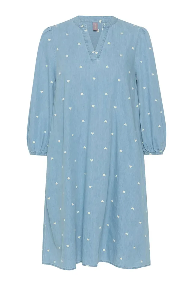 Dresses Women CULTURE CUmichelle Dress Light Bluewhite Hearts