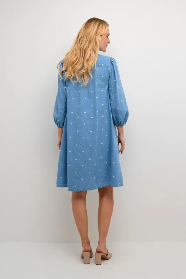 Dresses Women CULTURE CUmichelle Dress Light Bluewhite Hearts