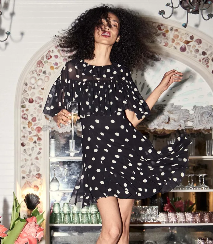 Dresses Women DEN Kaylin Dress Noir Solstice Sky Dot