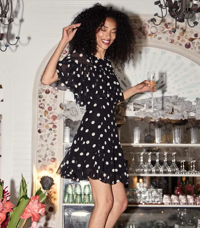 Dresses Women DEN Kaylin Dress Noir Solstice Sky Dot