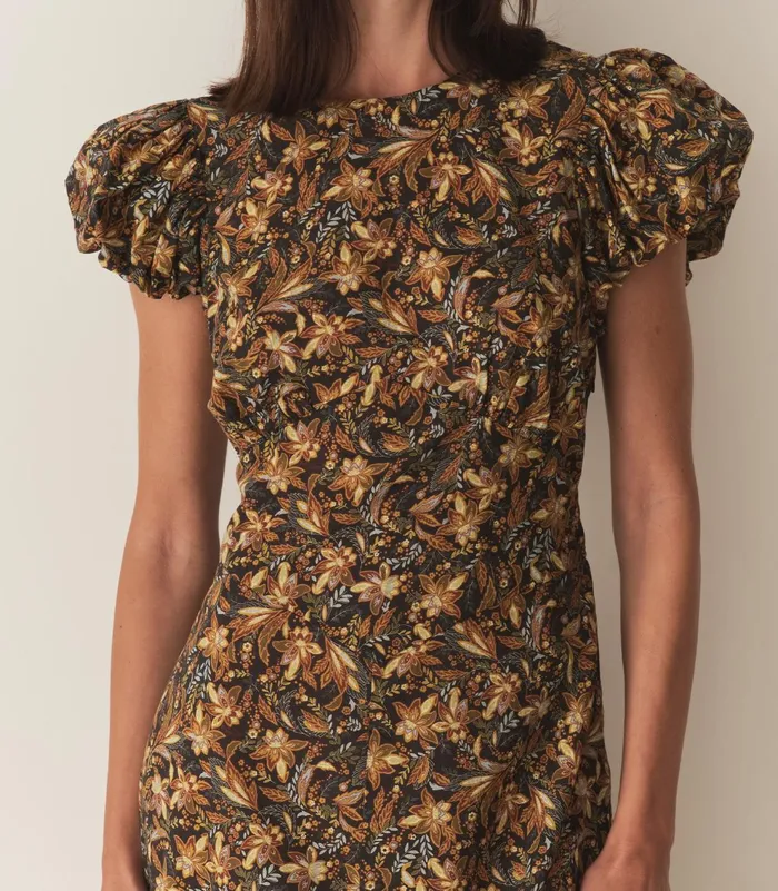 Dresses Women DEN Rhodia Dress Noir Narcissus Floral