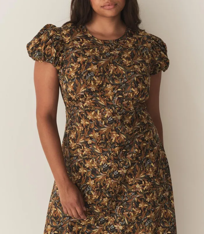 Dresses Women DEN Rhodia Dress Noir Narcissus Floral Dresses Women DEN Rhodia Dress Noir Narcissus Floral