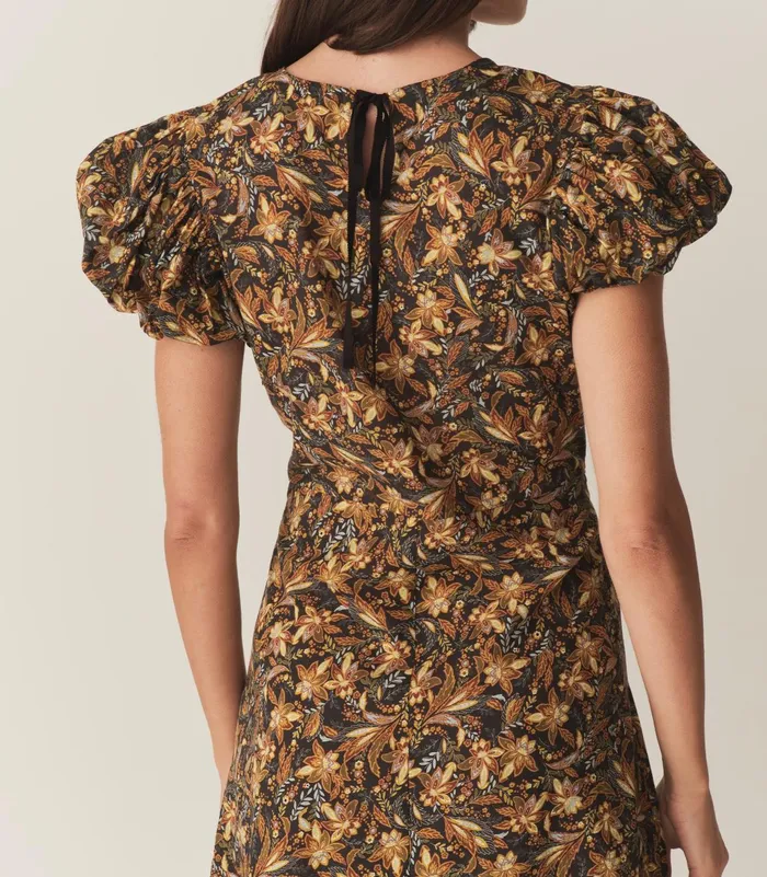 Dresses Women DEN Rhodia Dress Noir Narcissus Floral Dresses Women DEN Rhodia Dress Noir Narcissus Floral