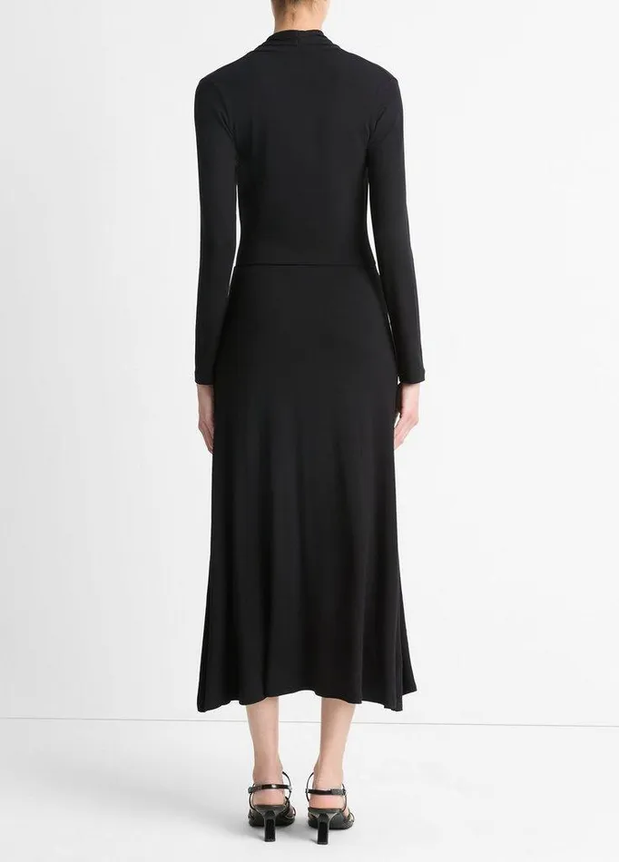 Dresses Women Vince LongSleeve Crossover Dress Black