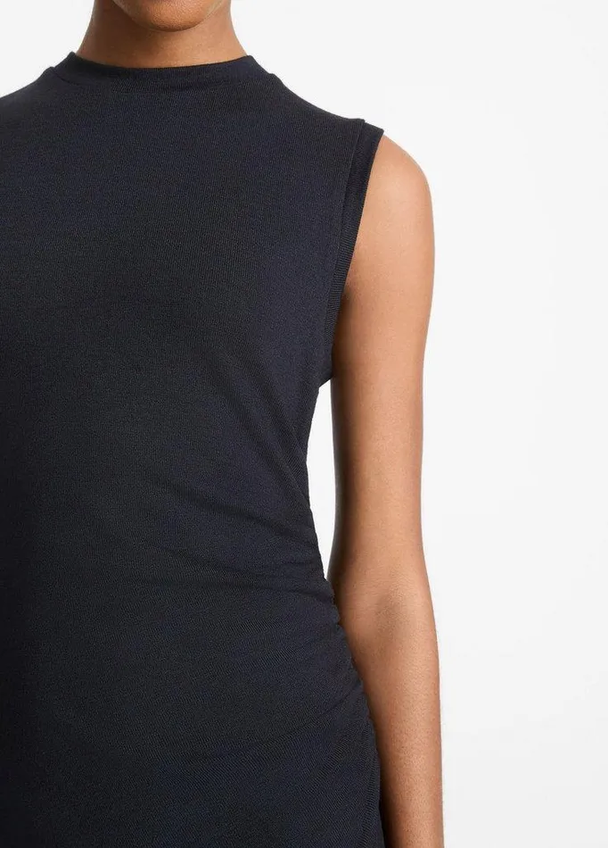 Dresses Women Vince Sleeveless GatheredWaist Dress Coastal Blue