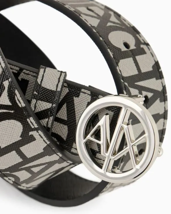 Ecoleather Belt With Round Logo Buckle Black Women Armani Belts Ecoleather Belt With Round Logo Buckle Black Women Armani Belts
