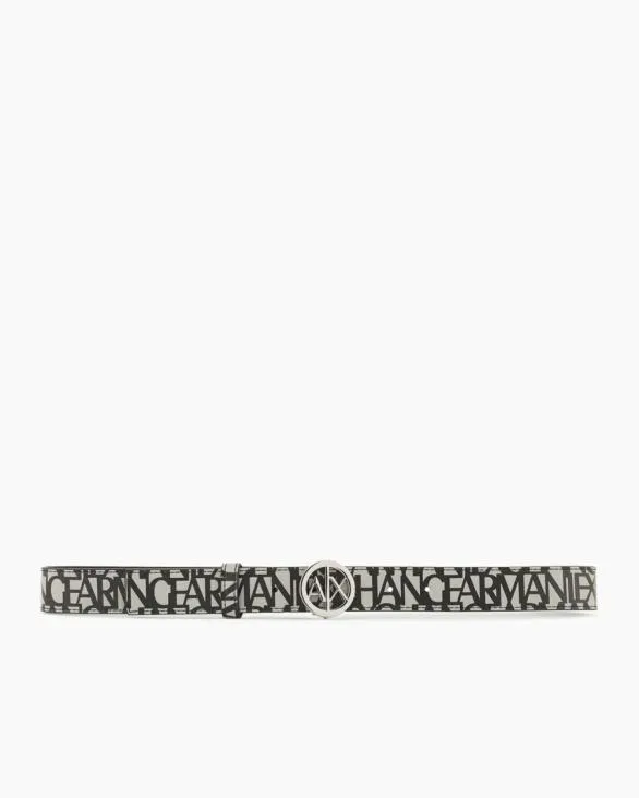 Ecoleather Belt With Round Logo Buckle Black Women Armani Belts Ecoleather Belt With Round Logo Buckle Black Women Armani Belts