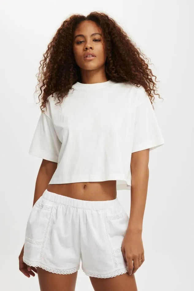 Eden Bloomer Short White Lace Trim Women Cotton On Shorts