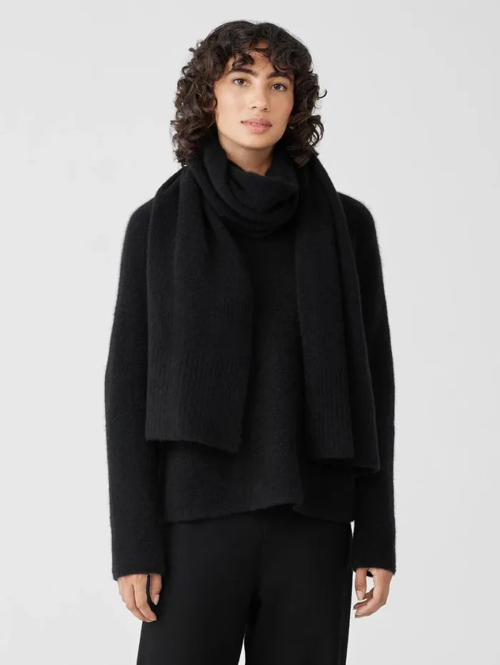 Eileen Fisher Accessories Cashmere Silk Bliss Scarf Black 8211 Shop