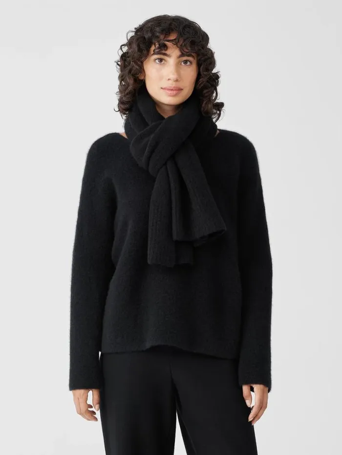 Eileen Fisher Accessories Cashmere Silk Bliss Scarf Black 8211 Shop