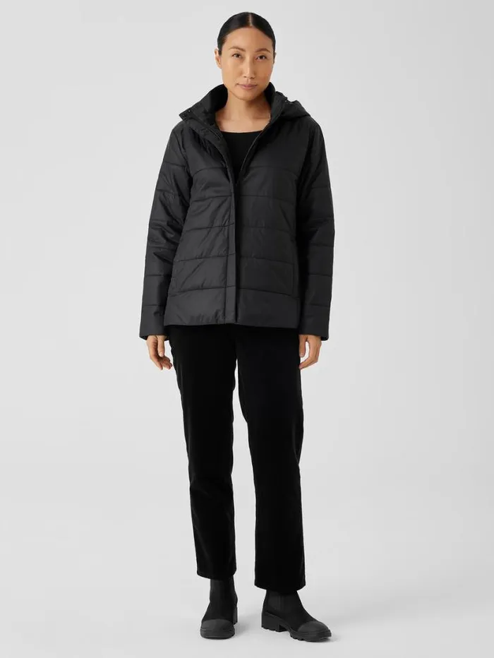 Eileen Fisher Extended Sizing 1X3X Eggshell Recycled Nylon Short Coat Black 8211 Shop