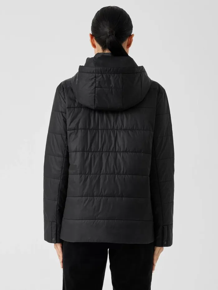 Eileen Fisher Extended Sizing 1X3X Eggshell Recycled Nylon Short Coat Black 8211 Shop